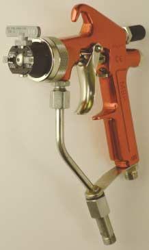 AAG-2000 Manual Air Assisted Airless Spray Gun 240 Bar MWP accepts TRI-A reversible kit 2 finger trigger fluid inlet filter included CE marked 1/4 BSP air & fluid connection AAG-2000 illustrated with