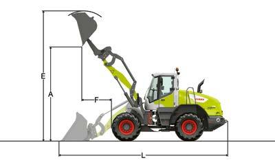 50.0 Bucket width mm 700 700 700 700 700 700 Dumping height at max. lift height (A) mm 80 0 490 40 480 5 Max. height to over bucket top (E) mm 5705 670 5585 600 590 5900 Reach at max.