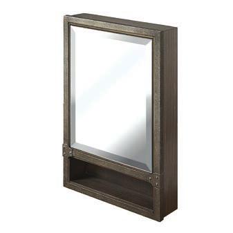 recessed spot light (when door open) illuminates cabinet interior Collection: Charlottesville Finish: Vintage Black 1511-MC20LED-R 20 LED Medicine Cabinet-right 20 x 5-3/4 x 30 Door: 1 (hinge-right)