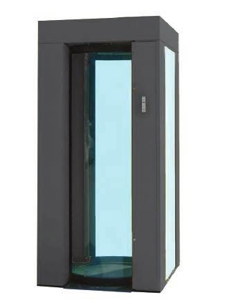 Designed for integration with any access control system and for various double door Rotatng curved glass cabin for stylish aesthetic appearance.