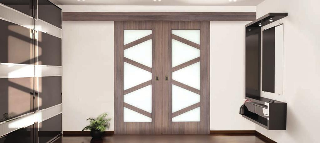 TAILORED TO YOUR NEEDS ON-WALL SLIDING DOORS Sliding doors are manufactured in a rebate-free form in any of the offered models and colours, at any dimension, in accordance with the offer for the