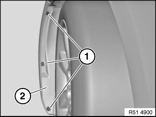 Unscrew the nut at location (3). Remove the Air Guide (4). Disconnect the connector from the tire pressure box. See figure 2. Fig: 2 5.