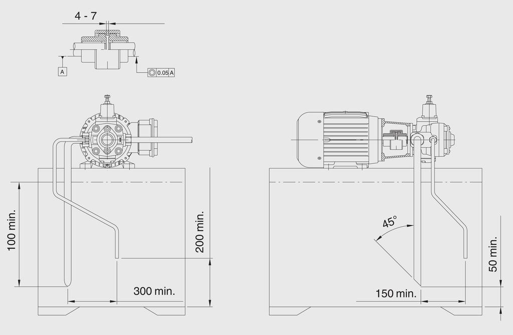 ..10 Installation notes Step 1 PVV101 pumps size 1 can be installed in any position. PVV101 pumps sizes 2 and must be installed horizontally with the compensator at the top (see diagram).