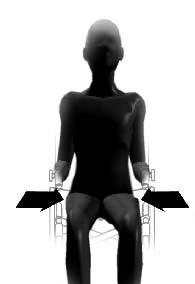 While user is seated on a flat surface, measure from hip to hip. Fig.