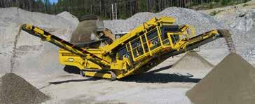 400 tonnes / hour Feed hopper 8 m³ Low emission engine Transport Dimensions Weight 28 t (30 st) 3 Deck Quarrying 0-4, 4-8, 8-16, 16-32 and others as