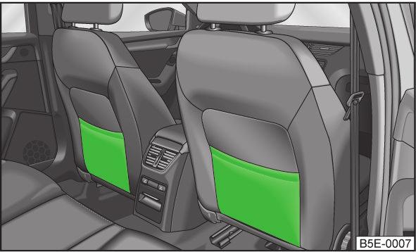 Map pockets in the front seats Swivel the lid on the glasses storage box against the direction of the arrow until it is heard to lock. Fig.