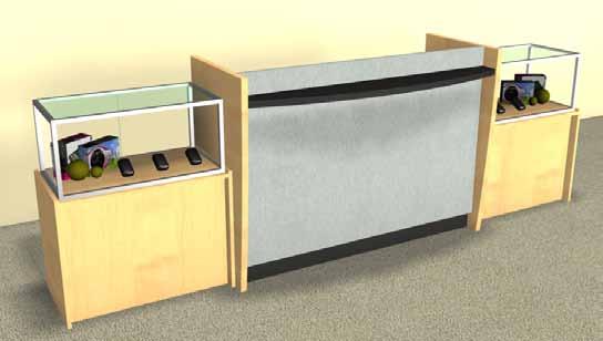 eatures: This sturdy register stand has a top mounted service surface ledge with indentation for Monitor/Screen making it compact yet fully functional.