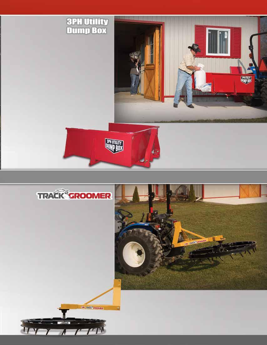 This general purpose Utility Dump Box mounts to your 3-Point Hitch. This versatile box is manufactured with 14 ga. steel and is reinforced with a heavy square tube sub frame.