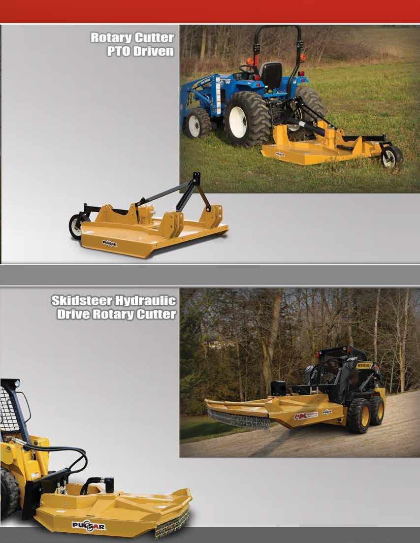 The PTO powered Pulsar series of Rotary Cutters provide excellent mowing and shredding performance for tractors rated between 20-90 horsepower.