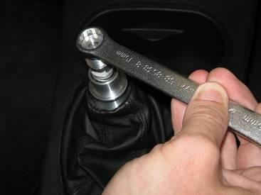 Notice how the engraving on the shift knob is not aligned correctly.