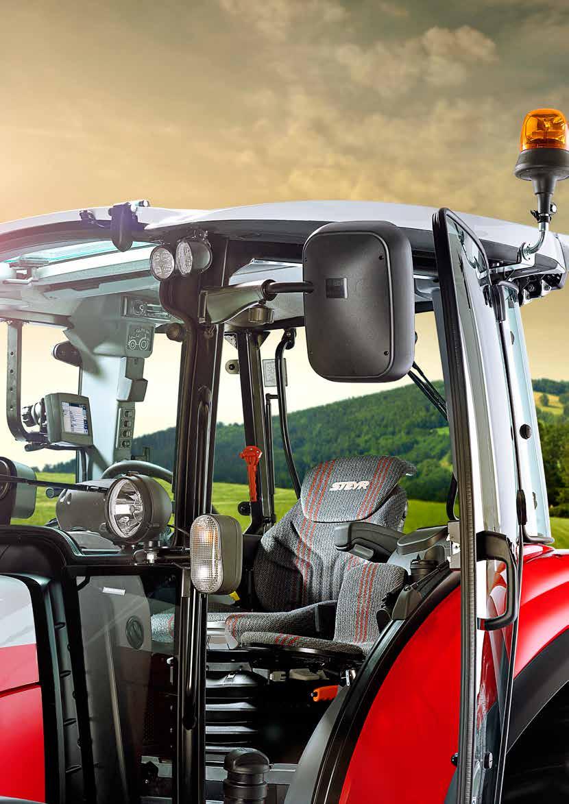MULTI-CAB: Comfortable driver and passenger seat Wide doors make getting in and out easy Electrically adjustable mirror option Roof viewing window with sun blind for optimised front loader operation