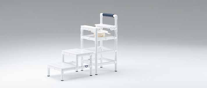Fitting stepping stools (single or double level) provide comfort and safety to the patient to reach seat heights of up to 31 1/2", these steps can be easily attached and removed without tools.