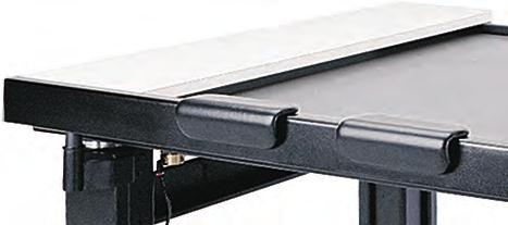 Laboratory Tables & TableTop Platforms (continued) Accessories Armrests and Sliding Shelves Tables may be fitted with armrests and rigidly supported sliding side shelves just above the table top.