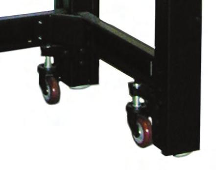 The bars can be retrofitted but cannot be used with the full perimeter enclosure or Faraday Cage. Front Support Bar This adjustable steel rail mounts on the table s front legs.