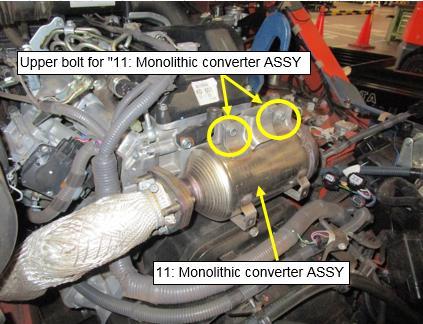44) Install "11: Monolithic converter ASSY" by hand starting upper bolts. (Fig.