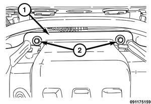 16. Remove the front bolts (2) and lower the DEF tank (1) (Fig. 9). -7-25-003-15 Fig.