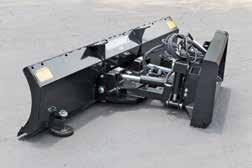 It converts to a snow plow by pulling two pins and adding a height extension and trip springs.