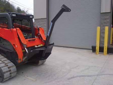 in tight areas with your skid steer. Accepts 2 trailer hitch.