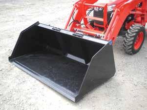 SNOW & MULCH BUCKETS 26 high back, 38 bottom Available in 3/16 or 1/4 Hi capacity sides
