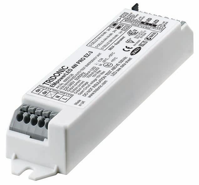 PRO EZ-3, 4 W Combined emergency lighting Driver 1 4 W Product description Emergency lighting Driver with LI interface and automatic test function For self-contained emergency lighting SELV for