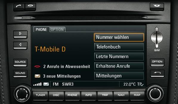 Telephone module 2 system and can be used to control Location is not continual, but Your Porsche Centre will be The optional quadband GSM tele only the basic functions of the occurs only in the event