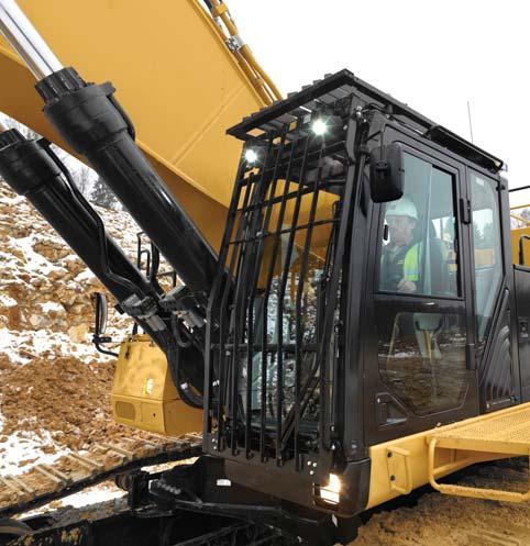 Safe Work Environment Features to help protect you day in and day out Secure Contact Points Multiple large steps as well as hand and guard rails will get you into the cab as well as a leg up to the