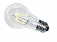 FILAMENT LAMP A60 3,5 WATT 2200K MILKY Ordercode: 175-761 Power: 3,5 Watt Lumen: 350 Color temperature: 2200K Connection type: E27 LED FILAMENT LAMP A60 6,5 WATT 2700K MILKY Ordercode: 175-762 Power: