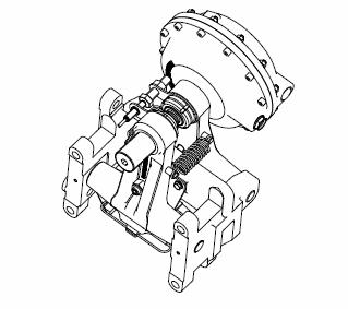 4) and the pushrod of the brake chamber fixed, can with a installed inductive proximity switch the status "caliper open" will queried. A suitable proximity switch (see pos.