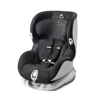 SAFETY Child Seat Group 0+, Cloth For babies from birth 13kg (approximately birth 12 15 months). Jaguar branded. Rearward facing on rear seat.