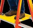 Extra-large platform allows you to work facing any direction Non-conductive fibreglass stiles for working around electricity