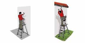 Make sure equipment to mitigate the effects of a fall is also used. A stepladder is an important piece of equipment.
