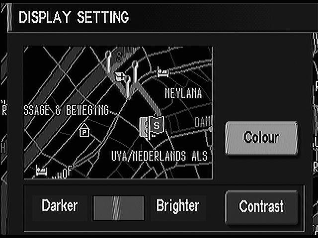 Select System Setting. 5. Select Color. Display color will change to Day mode/night mode. 6. Select MAP switch, then the display will go back to the current location map.