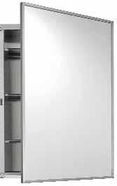 18 1 4" x 24 1 4" x 4 3 4" (465 x 615 x 120 mm). 8337 BAKED ENAMEL RECESSED MEDICINE CABINET One-piece, drawn cold rolled steel with a neutral-toned baked enamel finish.