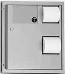 Height: 30" (760 mm) from bottom of unit to floor. 04813 DUAL ACCESS TOILET PAPER WITH NAPKIN DISPOSAL Mounts through partition, usable by both sides but serviced from one side.