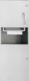 Capacity: Towel dispenser 600 C-fold, 800 Multi-fold or 1100 Single-fold. Waste Receptacle 9 gal. (34 L) 15 3 4" x 52 1 2" x 6 1 2" (400 x 1335 x 165 mm).
