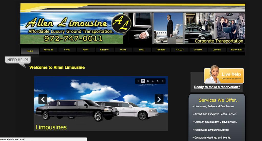 COMPETETOR ANALYSIS2 Allen Limousine SWOT: -Great use of navigation -Good classifications of services. -About us is on the home page, it should just stay on the About us page.