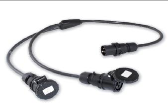 por parte (para escenografía) Extension with two sockets and cable 0,33 mts each part (for