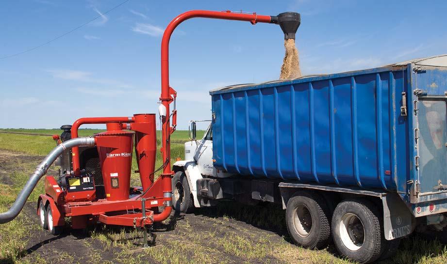 WITH THE SELF-CONTAINED FARM KING GRAIN VAC 6644.