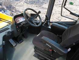 An adjustable steering column makes operation easier and more comfortable to the operator.
