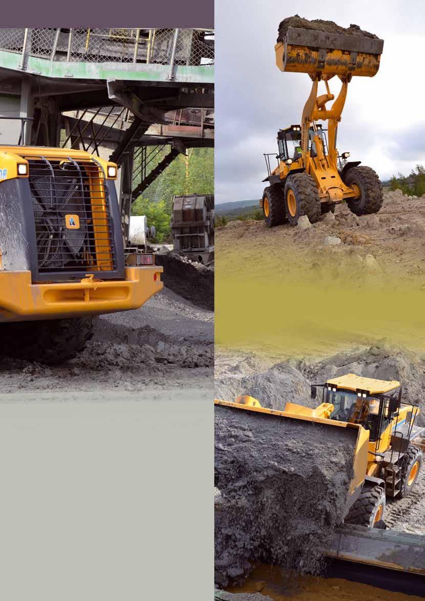 The 530R wheel loader may be equipped with a variety of attachments: general purpose buckets, rock buckets, a light material and coal bucket, a high dump