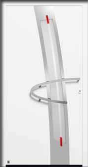 Style 524 Design handle G 750 in White aluminium RAL 9006, silk-gloss, embellishment in White aluminium RAL 9006, silk-gloss, clear