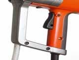 Ergonomically designed pistol grip gives the user good control. Handheld wet drilling. Recommended diamond tools. Handheld dry drilling.