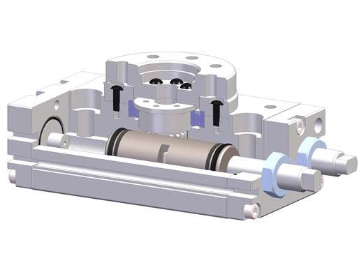 Standard magnets on pistons for externally mounted switches Drop-in replacement for other manufacturers hollow pinion allows pass thru from back of unit to output hub Component Body Bearing Retainer