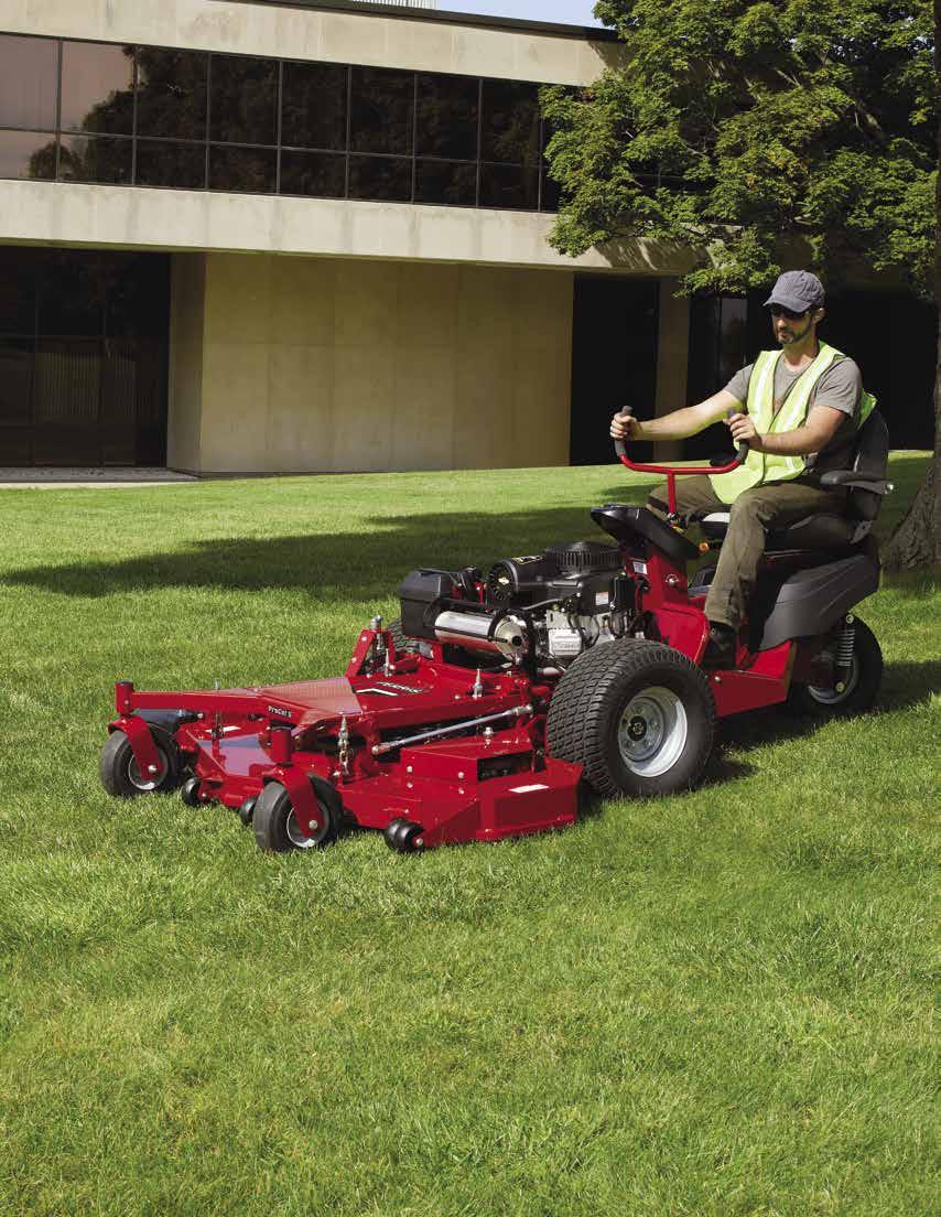 The ProCut S Three-Wheel Riding Mower features a simple design for easy operation and serviceability.