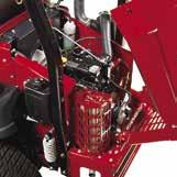 75"- 5" Cast-iron spindles with greaseable bearings for longer usable life SUSPENSION & DRIVE TRAIN Patented suspension system enables you to mow uneven terrain