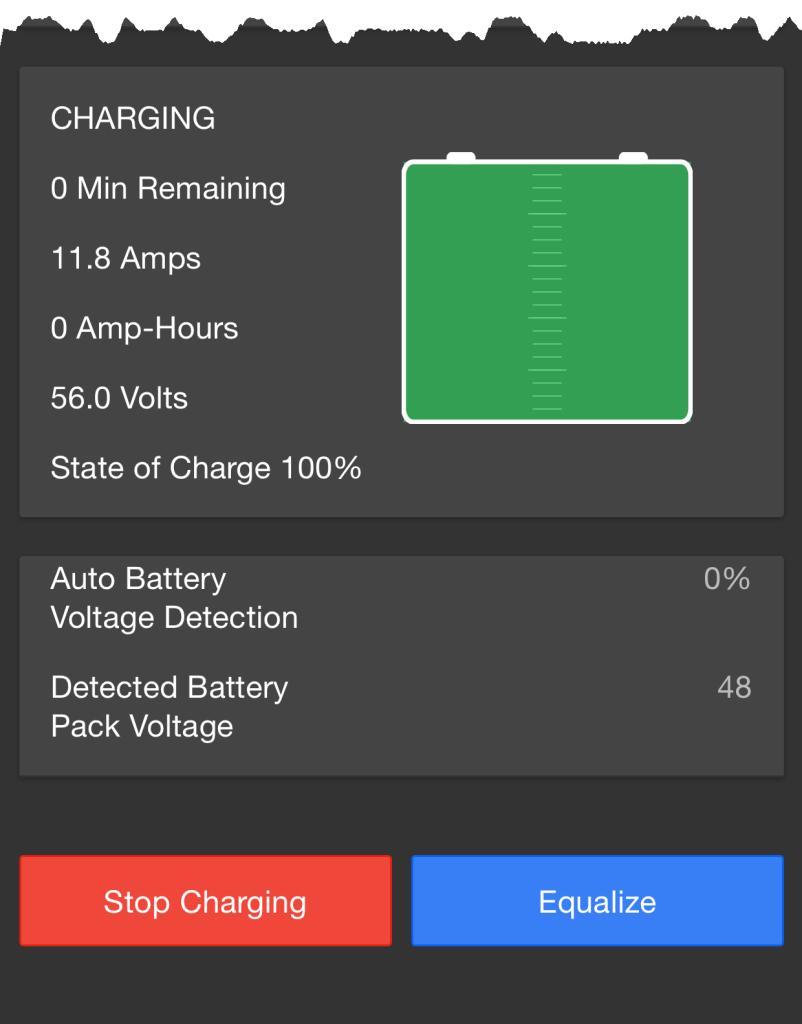 Battery State of Charge Displays the estimated State of Charge (SOC) of the battery pack as a percentage and graphically.