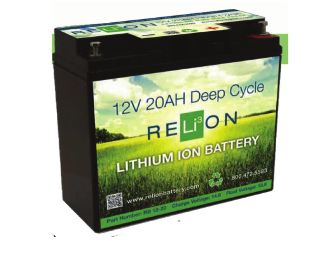 RB20 LITHIUM ION BATTERY CYCLE LIFE CAPACITY AT DIFFERENT CYCLES AT 100% DOD 6.54 in. 165 mm 100 cycles 500 cycles 1000 cycles 1500 cycles 99.7 96.3 90.8 85.4 2.99 in. 75 mm 7.13 in.