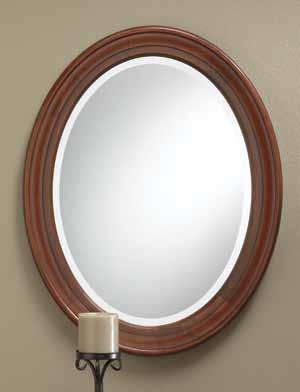Solid wood framed mirrors are manufactured in solid wood; no veneers, vinyl, or plastic. Each item is listed with the wood and finishes which are available for that particular product.