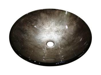 GLASS BASINS Black and silver round Black and silver