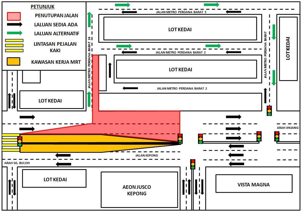 There will be a continuation of full bound closure along Jalan Kepong (Jinjang-bound) by stages and intermittently, starting from 09 June 2018 until 29 July 2018 from 10:00 pm until 5:00 am daily.
